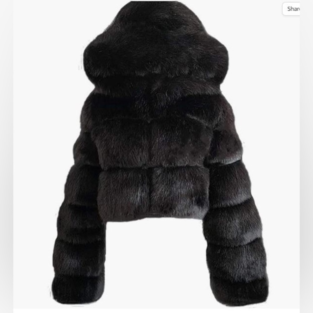 Woman's Faux Fur Coat with Hood